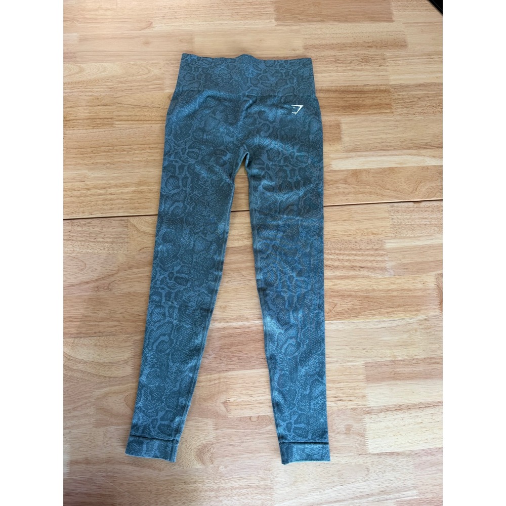Gymshark Adapt Animal Seamless Leggings Teal Blue Snakeskin Scrunch Small B4A7I